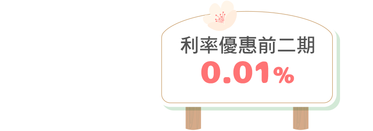 利率優惠前二期0.01%