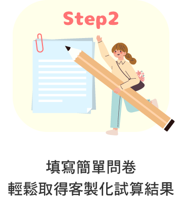 填寫簡單問卷取得客製化試算結果